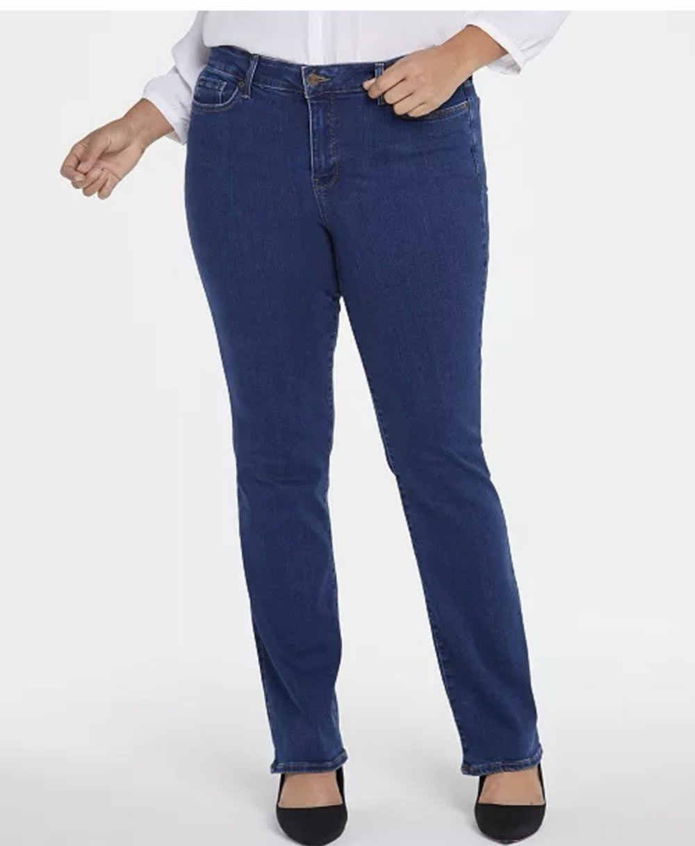 NYDJ Plus Size Marilyn Straight Jean Size 26W Quinn Wash Lift Tuck Tech Casual